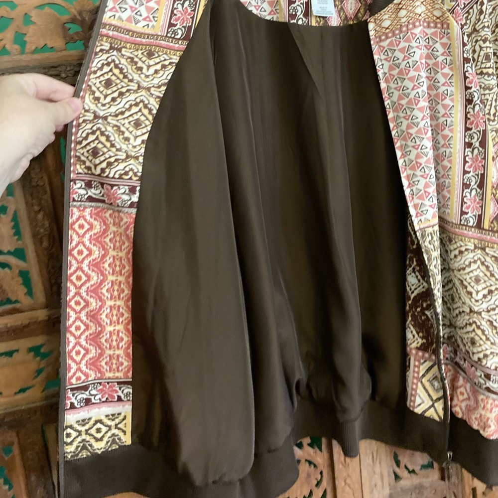 Patchwork Print Bomber Jacket - image 5